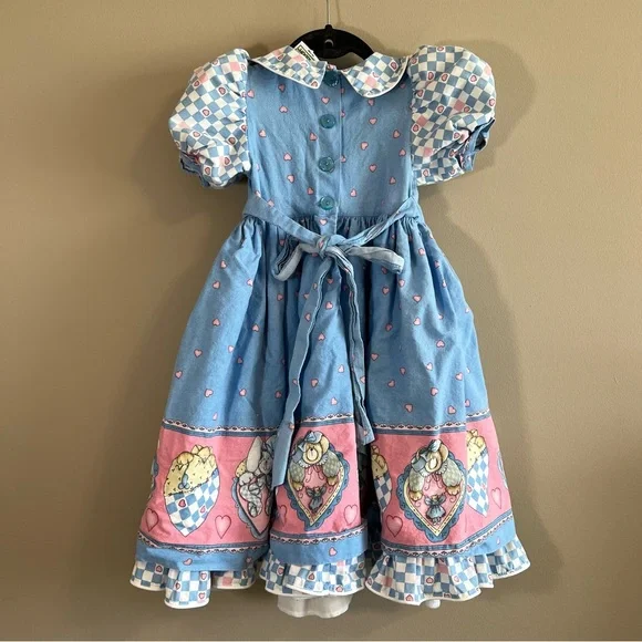 Vintage Daisy Kingdom Puff Sleeve Hearts & Bears Dress Size 4 - Picture 7 of 13
